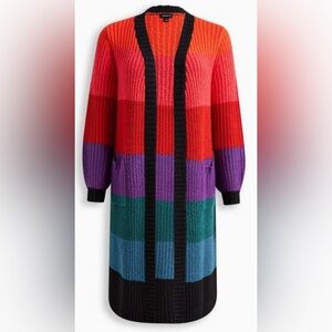 Torrid Chunky Balloon Sleeve Sweater Duster Cardigan Size 1X (14-16)